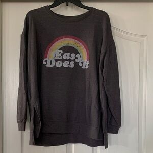 Wildfox Charcoal Rainbow Graphic Sweatshirt